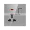 Universal 5 pin Wall Socket 16A Organic Glass Panel 86*86mm Socketes and Switches Electrical