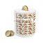 custom logo print round cylinder white sublimation ceramic money box coin saving piggy bank