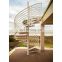Custom stainless steel curved villa spiral staircases
