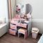 Modern Dresser With Mirror Dressing Table Wooden Bedroom Dresser Set Storage
