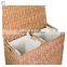 Oversized Divided Seagrass Fiber Laundry Hamper Storage Basket with Handles and 2 Removable Liners