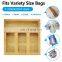 Bamboo Ziplock Bag Storage Organizer for Drawer Laser Printing Ziplock Food Sandwich Storage Bag Organizer Holder