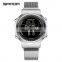 SANDA 383 384 Trendy Milan Stainless Steel Strap Digital Couples Latest Led Sports Watches for Men and Woman
