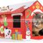 Cheap Custom Printing Cat Play House Hideaway Furniture Corrugated Paper Cat Cardboard House With Scratcher