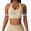 Fashionable sports top halter elastic customized sports bras high quality sexy sport bras ladies yoga bras