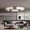 Modern minimalist alabaster chandelier villa hotel interior decoration LED lighting black metal chandelier