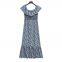 Spring new women's slim fit one neck high waisted off shoulder printed dress
