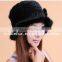Hot Ladies Quality First Genius Korean Style Mink Fur Jazz Brim Top Hat