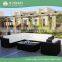 9 Piece Rattan Outdoor Garden Furniture Black Wicker Rattan Sectional Corner Sofa Set with Colorful Cusions