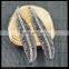 LFD-0065P ~ Wholesale Unisex Black Color Bull Bone Leaf Charms Pendants , Pave Crystal Rhinestone Pendant Jewelry