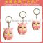 Factory wholesale 3d rubber animal shape keychain, lovely anime keyrings