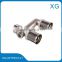 brass press fitting 3 way male female tee for manifold pe-al-pe/gas pipes