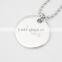 Stainless Steel Custom Logo Round Engraving Tag Necklaces