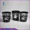 2016 new design snow pattern shaped electroplate black tealight candle glass