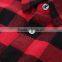 Wholesale custom red and black casual plaid pattern latest new model man flannel shirt