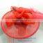 Red Fancy Sinamay Fascinators With Big Feather For Wedding Wholesale T121