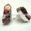 Garnet Raw Gemstone 925 Sterling Silver Stud Earring Jewelry, Rough Gemstone Stud Earrings, Designer Gemstone Matt Jewelry