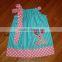 2016 Newly Arrival 100% Cotton Blue Bunny Easter Dress Toddler Girls Pillowcase Dress