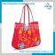 2016 Promotional Large Capacity Nice Flower 300D Storage Shopping Bag/Tote Bag