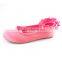 New! jewel &flower satin beautiful children flat shoes
