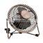 Vintage Retro 4/6 Inch 360 degree Bronze Metal USB Cooling PC Laptop Desktop Portable Desk Mini Fan