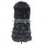 Real raccoon collar fur vest woman long rabbit fur vest KZ14006