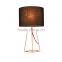 Classic Modern fabric lampshade home decoration fancy portable triangle metal base table lamp