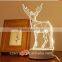 3D deer led light table lamp gift