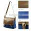 Boshiho Crazy-Horse PU Leather Cotton Canvas Padded Cross Laptop Bag