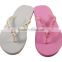 2015 low price new design injected pvc strap basic PE slippers for women