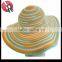 clorful rainbow foldable 100% paper straw hat summer beach hat sun hat