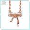 Rose gold plated butterfly shaped western style necklace