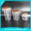 Set Of 3 Airtight Food Container PP Wooden Lid Clip Top Spice Herb Storage Jam Jar