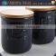 New products household goods ceramic black jar with wooden lid