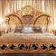 Deluxe Upholstery Queen Anne Bed, Noble Design Carved Wooden Bedroom Set, Vitoria Style Furniture King Size Bed