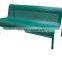 high backed outdoor metal resting bench