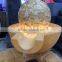 LED Yellow Light Color Resin and Sandstone Fountain With Ball