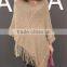 fashion winter wholesale knitted women poncho sweater/BianFuShan tassel sweater