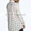 black white plaid shirt women cool blouse long sleeve shirt for woman