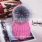 Unisex Soft Knitted Hat Raccoon Fur Ball Lady Skullies & Beanies Women Headgear Men Casual Cap Girl Bonnet Good Gifts