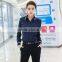 Custom High Quality Woman Clothes Fashionable Navy Blue Elegant Ladies Blouse Wholesale