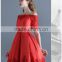 2017 design women wedding dress for embroidered lace,flat shoulder lace up back wedding dress OEM