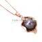 Fashion jewelry natural freshwater rose gold pearl necklace