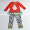 Spanish baby clothing christmas kids outfits plain shirts with icing leggings