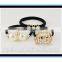 Factory Price gold or silver metal genie cuff ponytail holder cover feather leaf cuff faux pearl crystal flower hair tie band