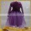 Violet Long Sleeves Elegant Kids Evening Dresses