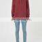 Red Fixed Hem Elasticated Cuffs Kangaroo Pocket Oversized Hoodie