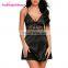 Silky Black Cut Out Back Sexy Women Babydoll Plus Size Lingerie