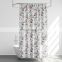 Modern Designer Polyester Eco Digital Printing Blue Flower Shower Curtain For Girl