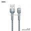 Remax 2.4A charging  phone braided usb data cable, bending resistant cable for lighting / Android phone
